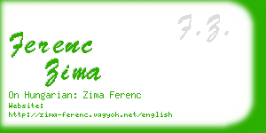 ferenc zima business card